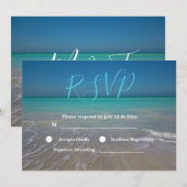 Invitation Scène de plage tropicale Réponse RSVP mariage sur  (Devant / Derrière)