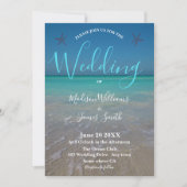 Invitation Scène de plage tropicale Sables blancs Mariage mod (Devant)