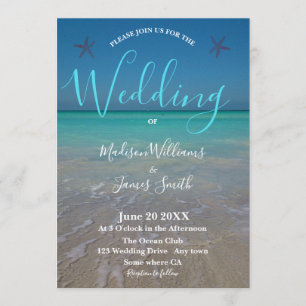 Invitation Scène de plage tropicale Sables blancs Mariage mod