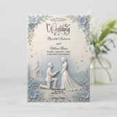 Invitation Scène de proposition romantique de mariage   (Debout devant)
