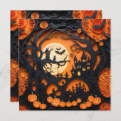 Invitation Scène d'Halloween (Devant / Derrière)