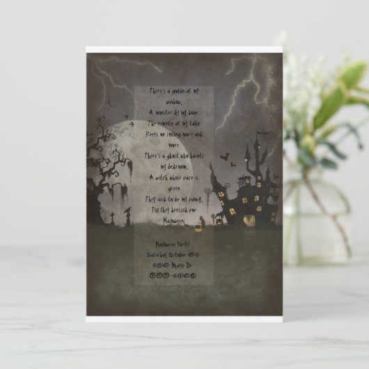 Invitation Scène d'Halloween Éffrayant (Debout devant)