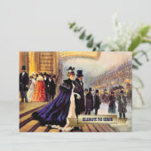 Invitation Scène d'hiver parisienne vintage Fête de Vacances (Debout devant)