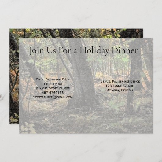 Invitation Scène forestière d'automne (Devant / Derrière)