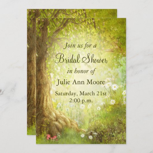 Invitation Scène forestière enchantée (Devant / Derrière)