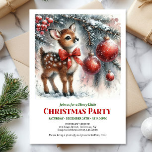 Invitation Scène hivernale confortable de faon bébé imprimabl