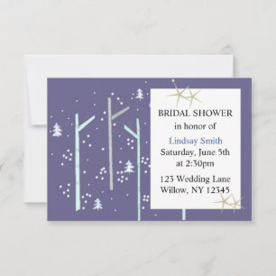 Invitation Scène hivernale de mariage avec des bouleaux
