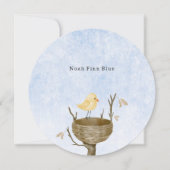 Invitation Scène Mignonne Avec Petit Oiseau Bébé Dans Un Nid (Devant)