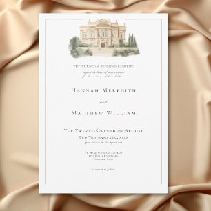Invitation Scènes de mariage vintage élégantes néoclassiques