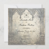 Invitation Scènes gothiques Moody Crème Vintage et Noir (Devant)