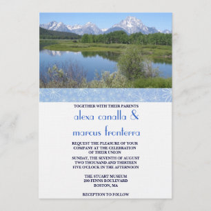 Invitation Scènes personnalisées avec ruban bleu