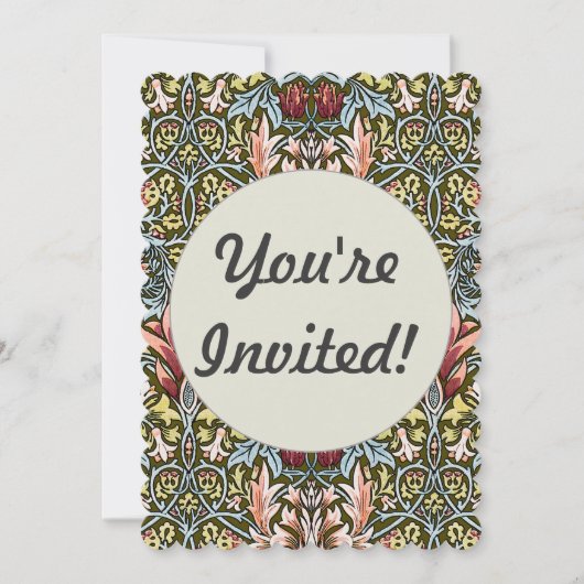 Invitation Schéma floral William Morris Snakeshead (Devant)