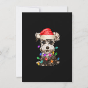 Invitation Schnauzer de Père Noël feux de Noël Xm