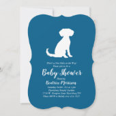 Invitation Schnoodle Chien Baby shower Garçon bleu (Devant)