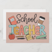 Invitation School Teacher Teaching Future Leaders Gifts (Devant / Derrière)