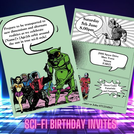 Invitation Sci Fi pour adultes Science Fiction Alien bande de