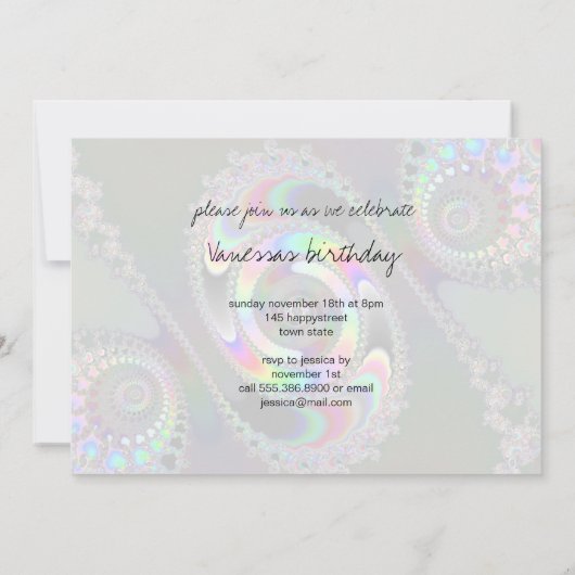 Invitation scie à chaîne - fractale (Dos)