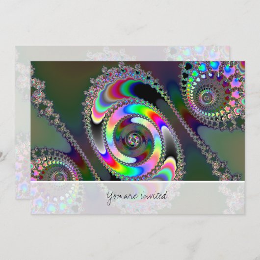 Invitation scie à chaîne - fractale (Devant / Derrière)