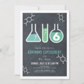 Invitation Science Experiment Black Chalkboard Anniversaire (Devant)
