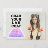 Invitation Science Experiment Flask Rose Girl Photo Anniversa (Devant)