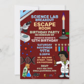 Invitation Science Lab Thème Escape Room, fête d'anniversaire (Devant)