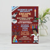 Invitation Science Lab Thème Escape Room, fête d'anniversaire (Debout devant)