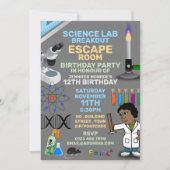 Invitation Science Lab Thème Escape Room, fête d'anniversaire (Devant)