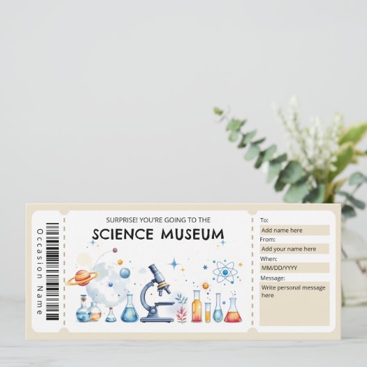 Invitation Science Museum Gift Certificate (Debout devant)