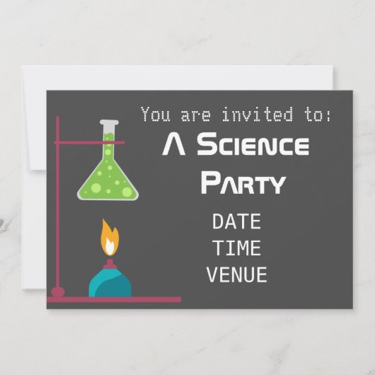 Invitation Science partie chimie expériences Parti (Devant)
