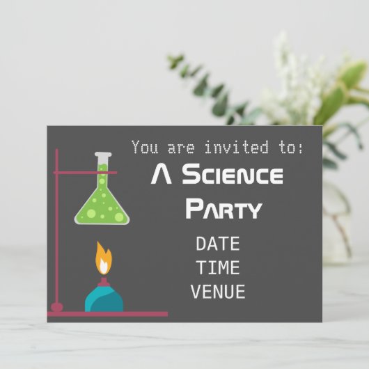 Invitation Science partie chimie expériences Parti (Debout devant)