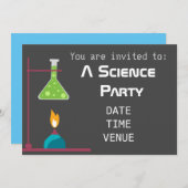 Invitation Science partie chimie expériences Parti (Devant / Derrière)