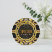 Invitation Scifi Gold Art Déco Chic Glamor Couples Douche (Debout devant)