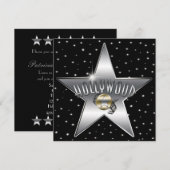 Invitation scintillante de Hollywood vintage Silve (Devant / Derrière)
