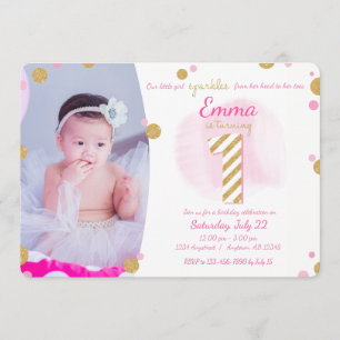 Invitation scintillante de premier or rose