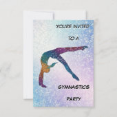 Invitation scintillante pour une fête de gymnastiq (Devant)