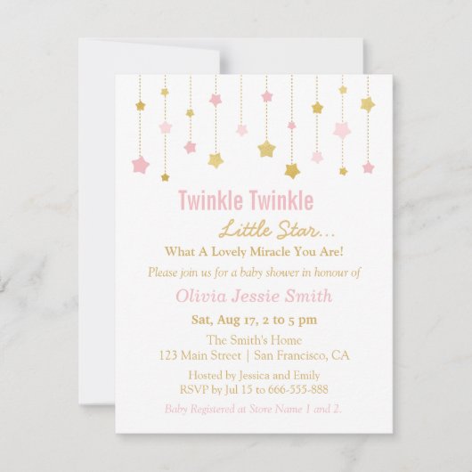 Invitation Scintillement de scintillement de rose d'or de (Devant)