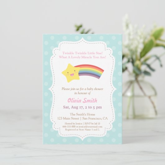 Invitation Scintillement de scintillement peu de baby shower (Debout devant)