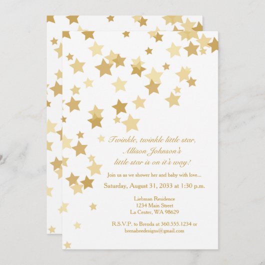 Invitation Scintillement de scintillement peu d'invitation (Devant / Derrière)