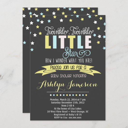 Invitation Scintillement de scintillement peu d'invitation de (Devant / Derrière)