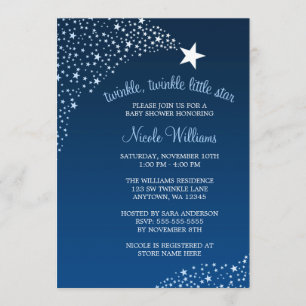 Invitation Scintillement peu de baby shower d'étoile filante