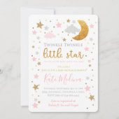 Invitation Scintillement peu de fille d'invitation de baby (Devant)