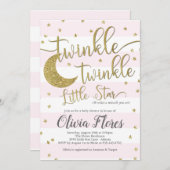 Invitation Scintillement peu d'invitation de baby shower de (Devant / Derrière)