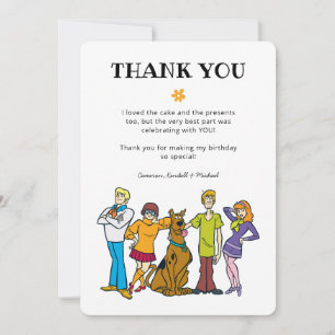 Invitation Scooby-Doo et la bande Merci pour l'anniversaire