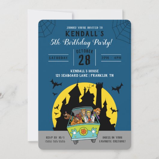 Invitation Scooby Doo Spooktacular Halloween Anniversaire (Devant)