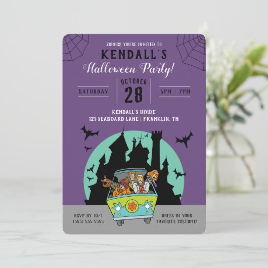 Invitation Scooby-Doo Spooktacular Halloween Party (Debout devant)