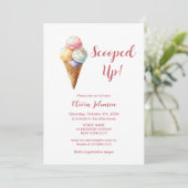 Invitation Scooped Up! Pink Ice Cream Bridal Shower (Debout devant)