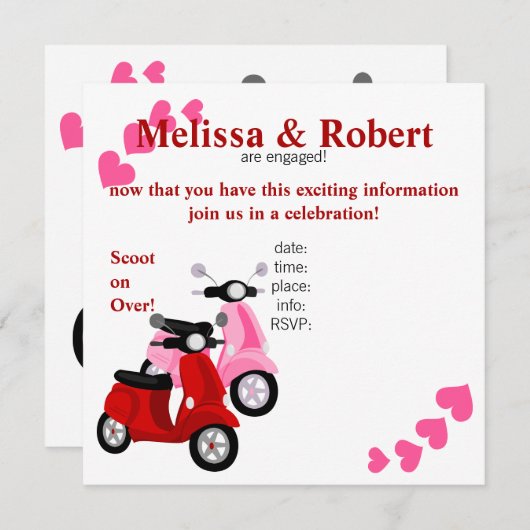 Invitation Scooter pour deux ! (Devant / Derrière)