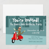 Invitation Scooter Sock Monkey (Devant / Derrière)
