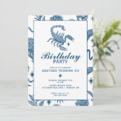 Invitation Scorpio Birthday Elegant Toile Scorpions Celestial (Debout devant)