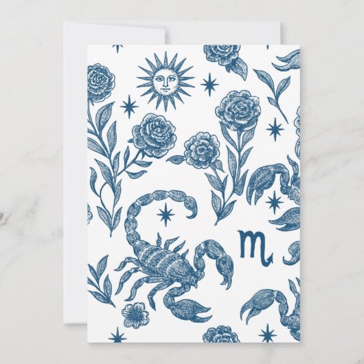 Invitation Scorpio Birthday Elegant Toile Scorpions Celestial (Dos)